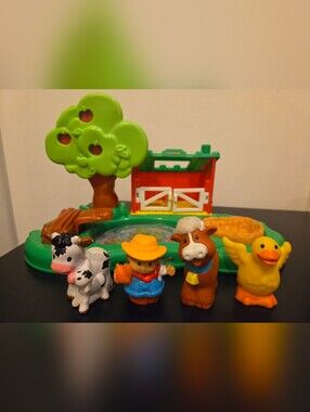 Little People Pond And Pig Pen Farmer & Animals